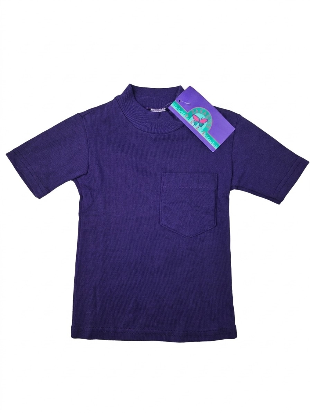 NWT Vintage 90s Paradise Park Purple Pocket Tee Made in USA Size 5